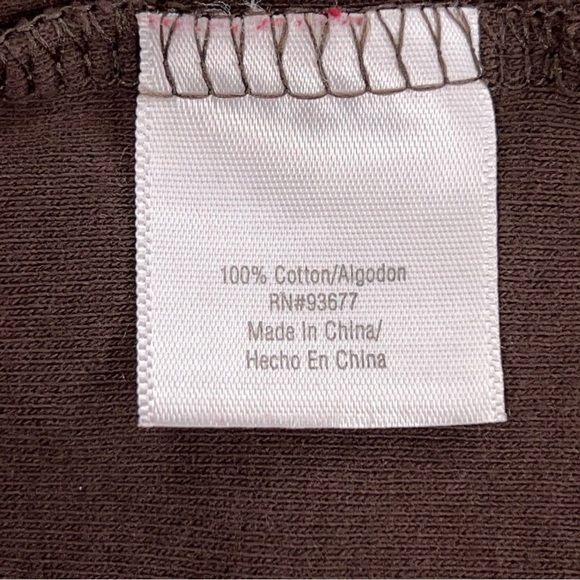 LARGE ST JOHNS BAY BROWN SHORT SLEEVE TOP PUFF SLEEVE VNECK COTTON - Picture 8 of 12